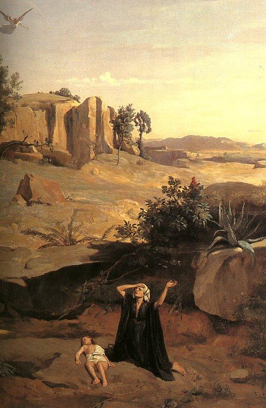  Jean Baptiste Camille  Corot Hagar in the Wilderness oil painting image